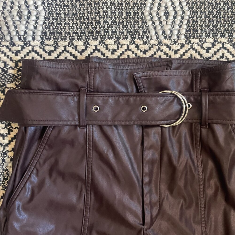 Marissa Webb x RTR Split-Hem Faux Leather Pants – Purple – Size 6 - Picture 7 of 10